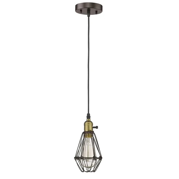 Industrial Style Ceiling Lights with Exposed Bulbs and Metal CagesIndustrial Style Ceiling Lights with Exposed Bulbs and Metal CagesChloe Lighting CH58042RB08-DP1 Charles Industrial-Style 1 Light Rubbed Bronze Ceiling Mini Pendant 8`` Shade