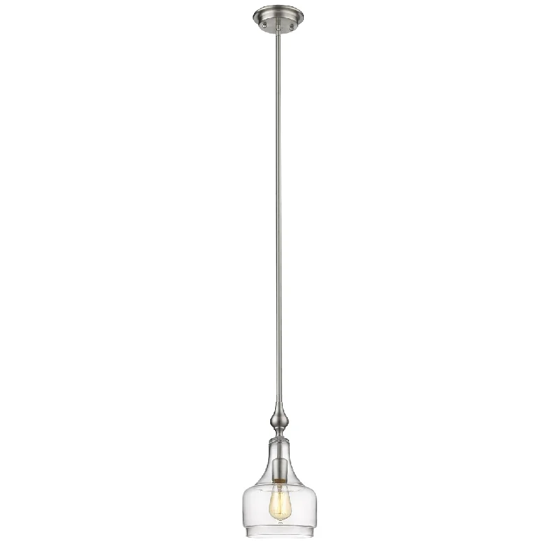 Japanese - Inspired Ceiling Lights with Shoji - Screen - like DiffusersJapanese - Inspired Ceiling Lights with Shoji - Screen - like DiffusersChloe Lighting CH2S007BN08-DP1 Layla Transitional 1 Light Brushed Nickel Ceiling Mini Pendant 8`` Wide