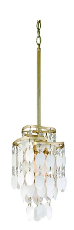Tropical - Themed Ceiling Lights with Palm - Leaf Shapes and Rattan WrapsTropical - Themed Ceiling Lights with Palm - Leaf Shapes and Rattan WrapsCorbett Dolce 109-41-CPL Pendant Light - Champagne Leaf