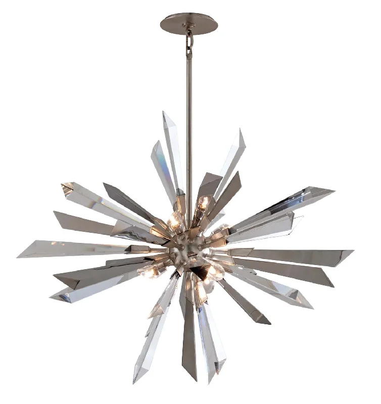 Tropical - Themed Ceiling Lights with Palm - Leaf Shapes and Rattan WrapsTropical - Themed Ceiling Lights with Palm - Leaf Shapes and Rattan WrapsCorbett Inertia 140-47 Pendant Light - Silver Leaf