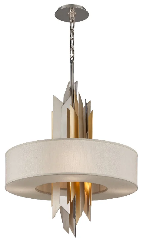 Chinese - Style Ceiling Lights with Red Lantern - Inspired DesignsChinese - Style Ceiling Lights with Red Lantern - Inspired DesignsCorbett Modernist 207-46 Pendant Light - Pol Ss W Silver/Gold Leaf