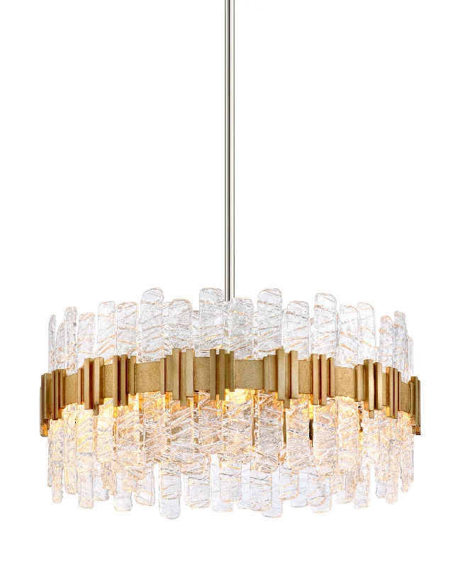 Tropical - Themed Ceiling Lights with Palm - Leaf Shapes and Rattan WrapsTropical - Themed Ceiling Lights with Palm - Leaf Shapes and Rattan WrapsCorbett Ciro 256-48 Pendant Light - Antique Silver Leaf Stainless