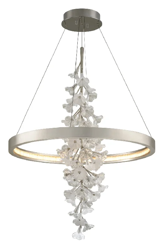 Indian - Themed Ceiling Lights with Intricate Filigree and Mirror WorkIndian - Themed Ceiling Lights with Intricate Filigree and Mirror WorkCorbett Jasmine 269-72 Pendant Light - Silver Leaf