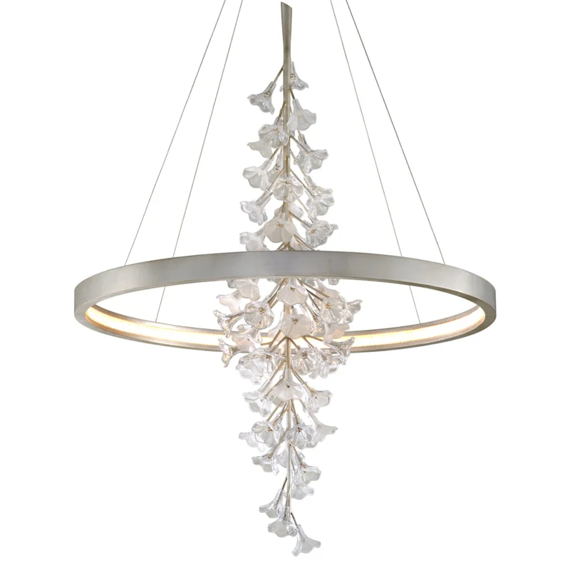 Contemporary Ceiling Lights with Unique, Abstract ShapesContemporary Ceiling Lights with Unique, Abstract ShapesCorbett Jasmine 269-73 Pendant Light - Silver Leaf