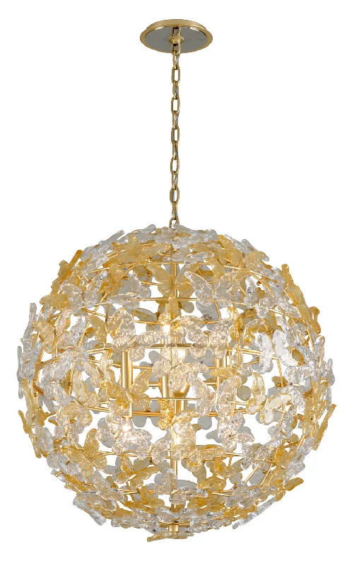 African - Inspired Ceiling Lights with Tribal Patterns and Natural MaterialsAfrican - Inspired Ceiling Lights with Tribal Patterns and Natural MaterialsCorbett Milan 279-48 Pendant Light - Gold Leaf