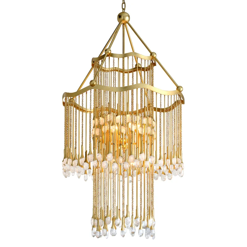 Bohemian Ceiling Lights with Beads, Tassels, and Colorful GlassBohemian Ceiling Lights with Beads, Tassels, and Colorful GlassCorbett Kiara 286-012 Pendant Light - Gold Leaf