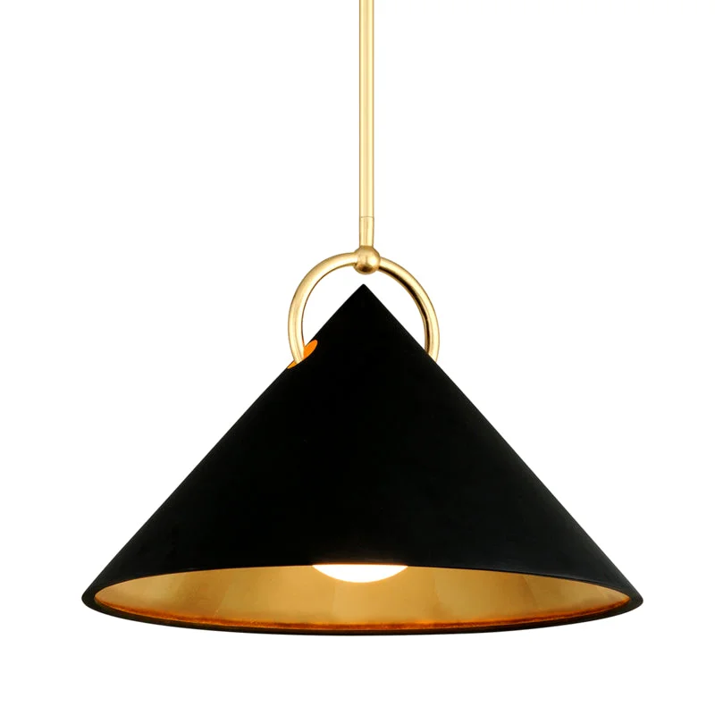 Scandinavian Style Ceiling Lights with Light Wood AccentsScandinavian Style Ceiling Lights with Light Wood AccentsCorbett Charm 289-41 Pendant Light - Black And Gold Leaf