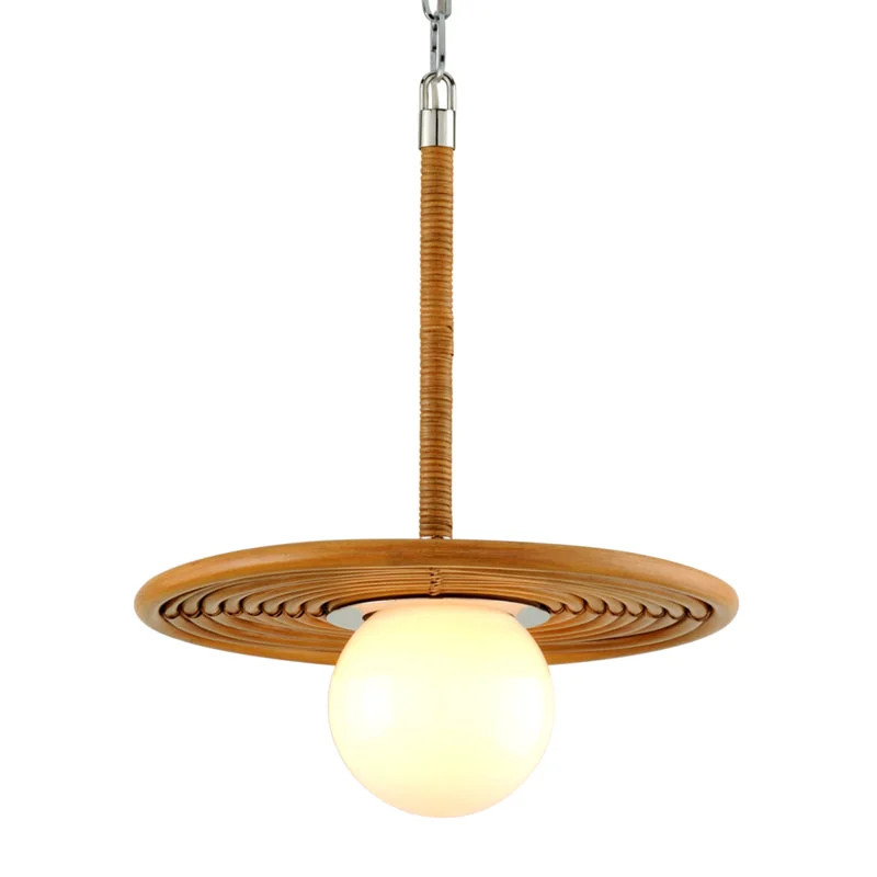 Retro Ceiling Lights Inspired by the 1950s and 1960s DesignRetro Ceiling Lights Inspired by the 1950s and 1960s DesignCorbett Hula Hoop 291-41 Pendant Light - Natural Rattan Stainless Steel