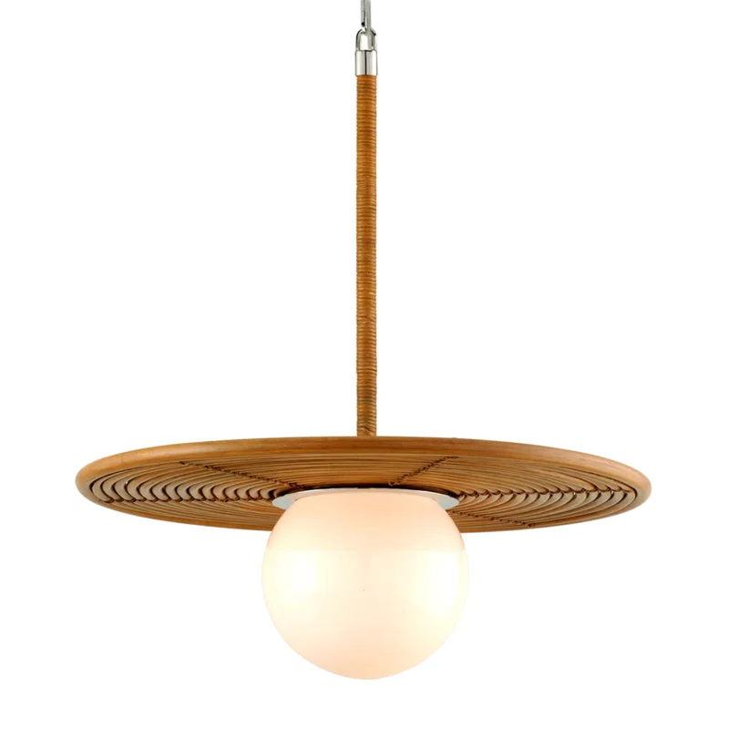 Art Deco Ceiling Lights with Geometric Patterns and Metallic FinishesArt Deco Ceiling Lights with Geometric Patterns and Metallic FinishesCorbett Hula Hoop 291-42-SS Pendant Light - Natural Rattan Stainless Steel