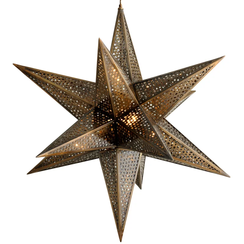 Metal Ceiling Lights in Brass, Copper, Stainless Steel, and IronMetal Ceiling Lights in Brass, Copper, Stainless Steel, and IronCorbett Star Of The East 302-75 Pendant Light - Old World Bronze