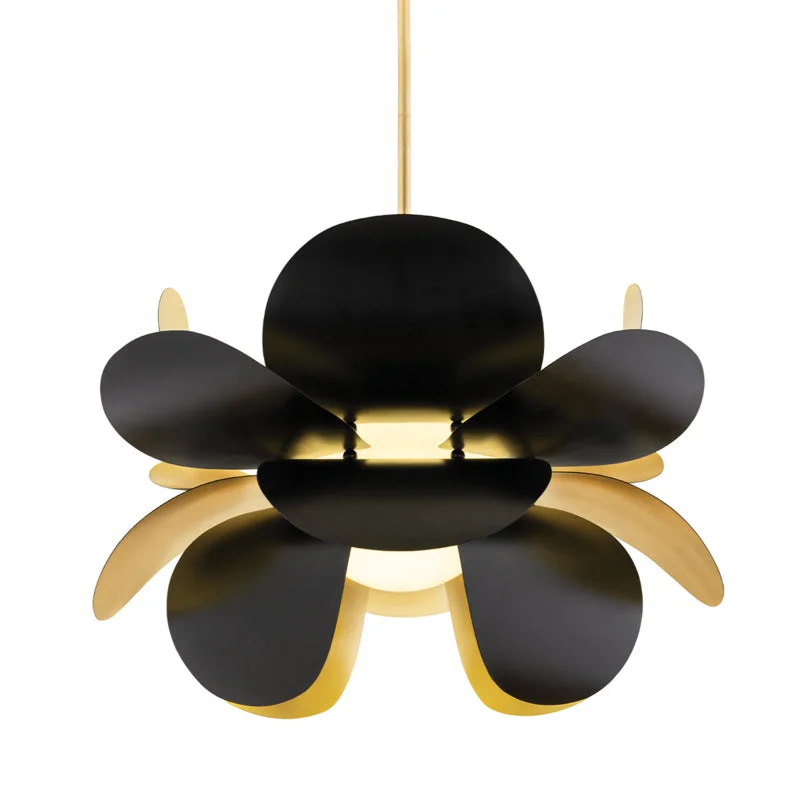African - Inspired Ceiling Lights with Tribal Patterns and Natural MaterialsAfrican - Inspired Ceiling Lights with Tribal Patterns and Natural MaterialsCorbett Ginger 308-71 Pendant Light - Gold Leaf/Black