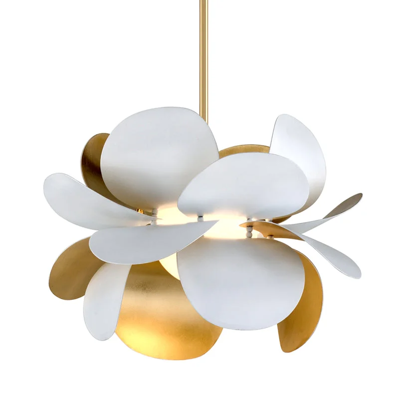 Glass Ceiling Lights with Frosted, Colored, or Etched GlassGlass Ceiling Lights with Frosted, Colored, or Etched GlassCorbett Ginger 314-41 Pendant Light - Gold Leaf/White