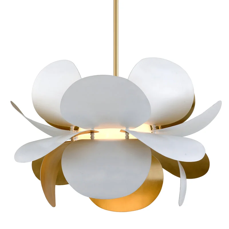Contemporary Ceiling Lights with Unique, Abstract ShapesContemporary Ceiling Lights with Unique, Abstract ShapesCorbett Ginger 314-43 Pendant Light - White And Gold Leaf