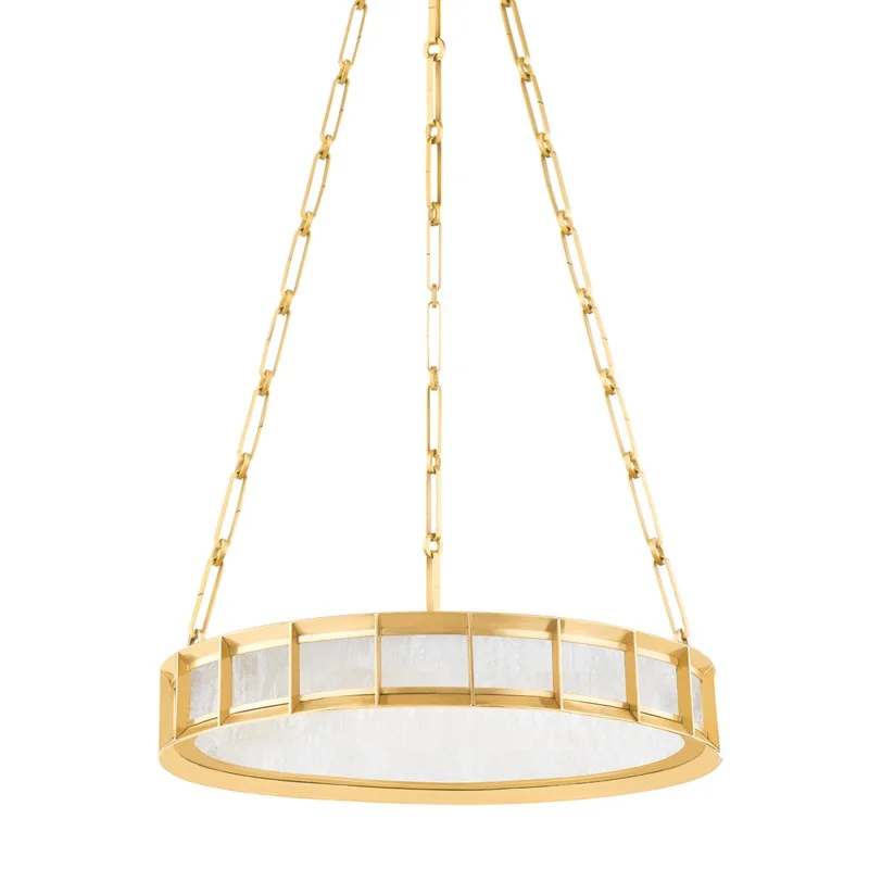 Japanese - Inspired Ceiling Lights with Shoji - Screen - like DiffusersJapanese - Inspired Ceiling Lights with Shoji - Screen - like DiffusersCorbett Leda 346-20-VB Pendant Light - Vintage Brass