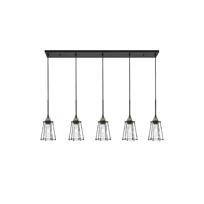 Glass Ceiling Lights with Frosted, Colored, or Etched GlassGlass Ceiling Lights with Frosted, Colored, or Etched GlassElegant Auspice LD4047D46BRB Pendant Light - Brass And Black