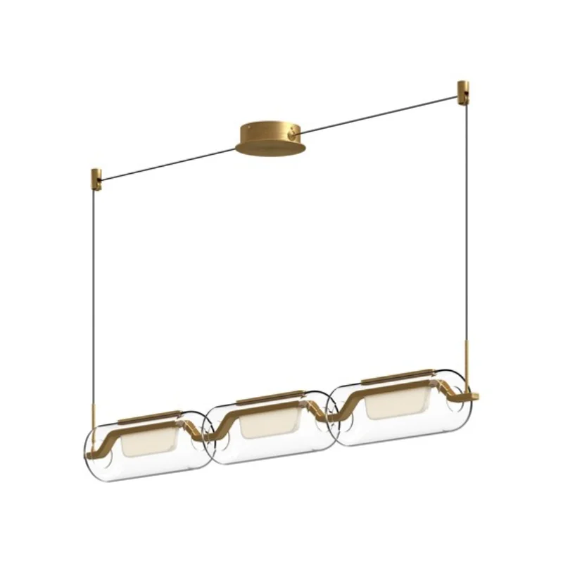 Art Deco Ceiling Lights with Geometric Patterns and Metallic FinishesArt Deco Ceiling Lights with Geometric Patterns and Metallic FinishesKuzco LP28543 Hilo 3-lt 43" LED  Linear Pendant