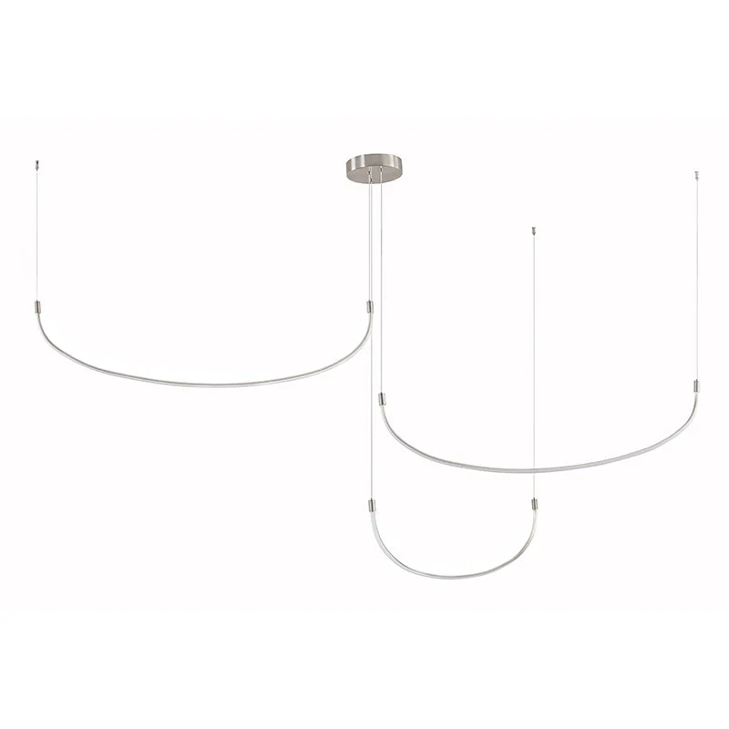 Tropical - Themed Ceiling Lights with Palm - Leaf Shapes and Rattan WrapsTropical - Themed Ceiling Lights with Palm - Leaf Shapes and Rattan WrapsKuzco MP89390 Talis 3-lt 90" LED Pendant