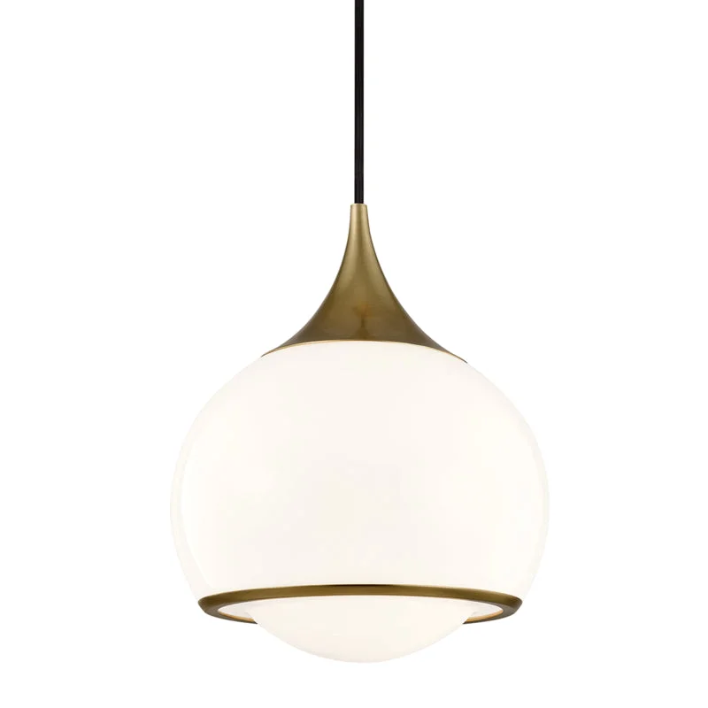 Indian - Themed Ceiling Lights with Intricate Filigree and Mirror WorkIndian - Themed Ceiling Lights with Intricate Filigree and Mirror WorkMitzi Reese H281701M-AGB Pendant Light - Aged Brass