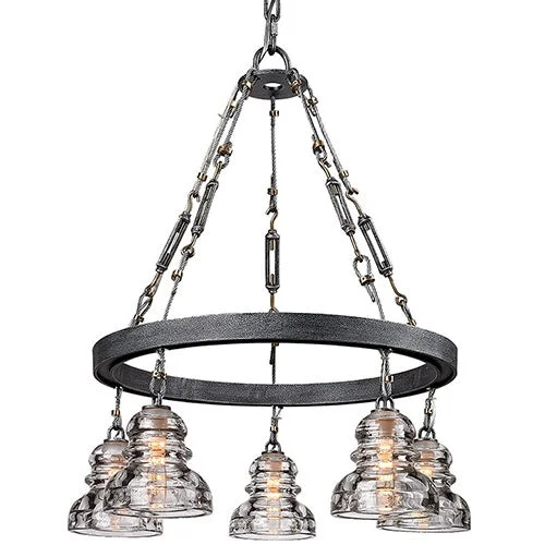 African - Inspired Ceiling Lights with Tribal Patterns and Natural MaterialsAfrican - Inspired Ceiling Lights with Tribal Patterns and Natural MaterialsTroy F3135 Menlo 5-lt Pendant