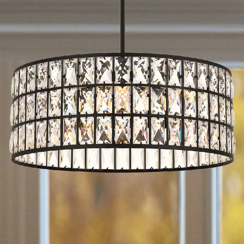 Rustic Ceiling Lights with Reclaimed Wood and Distressed FinishesRustic Ceiling Lights with Reclaimed Wood and Distressed FinishesUQL5403 Glam Indoor Pendant, 8.75''H x 20''W x 20''D, Matte Black Finish, Casselton Collection