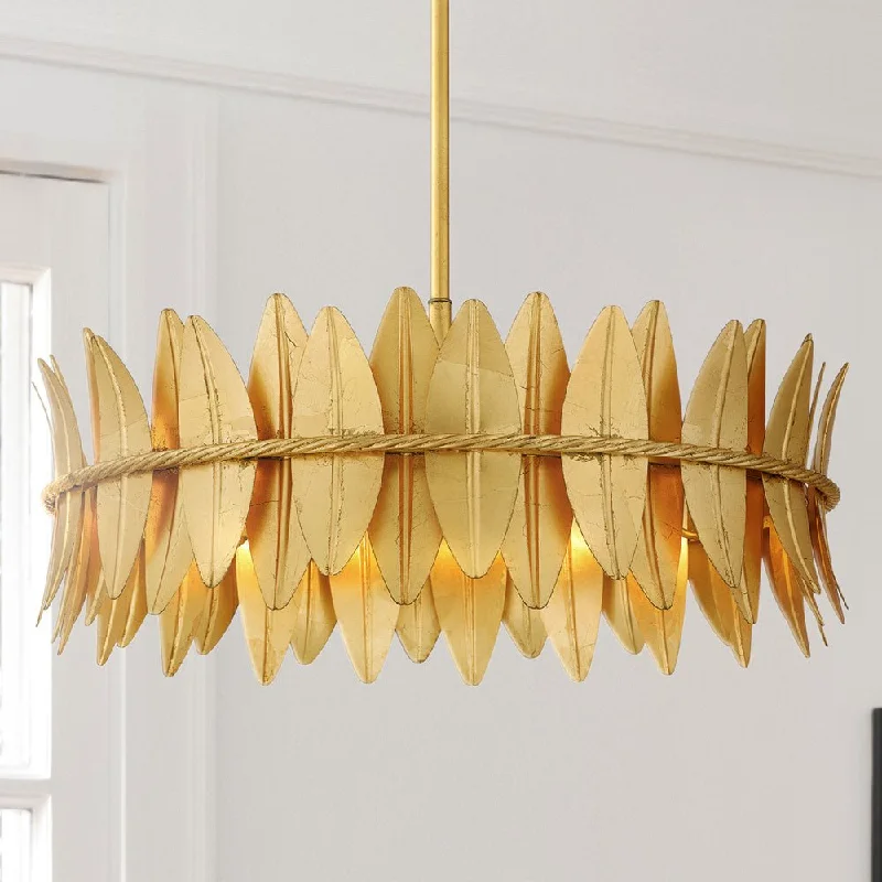 Art Nouveau Ceiling Lights with Organic, Flowing ShapesArt Nouveau Ceiling Lights with Organic, Flowing ShapesUQL5500 Eclectic Indoor Pendant, 8.75''H x 20.5''W x 20.5''D, Gold Leaf Finish, Cranston Collection