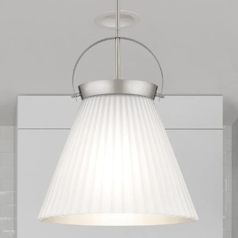 Tropical - Themed Ceiling Lights with Palm - Leaf Shapes and Rattan WrapsTropical - Themed Ceiling Lights with Palm - Leaf Shapes and Rattan WrapsUQL5760 Minimalist Indoor Pendant, 19.5''H x 16''W x 16''D, Brushed Nickel Finish, Zennor Collection Tropical - Themed Ceiling Lights with Palm - Leaf Shapes and Rattan WrapsTropical - Themed Ceiling Lights with Palm - Leaf Shapes and Rattan WrapsUQL5760 Minimalist Indoor Pendant, 19.5''H x 16''W x 16''D, Brushed Nickel Finish, Zennor Collection