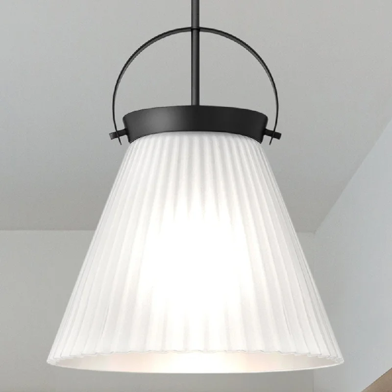 Industrial Style Ceiling Lights with Exposed Bulbs and Metal CagesIndustrial Style Ceiling Lights with Exposed Bulbs and Metal CagesUQL5761 Minimalist Indoor Pendant, 19.5''H x 16''W x 16''D, Matte Black Finish, Zennor Collection