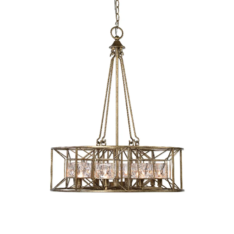 Mediterranean - Style Ceiling Lights with Terra - Cotta and Ceramic DetailsMediterranean - Style Ceiling Lights with Terra - Cotta and Ceramic DetailsUttermost 21306 Ghiaccio 8 Light Swedish Iron Pendant