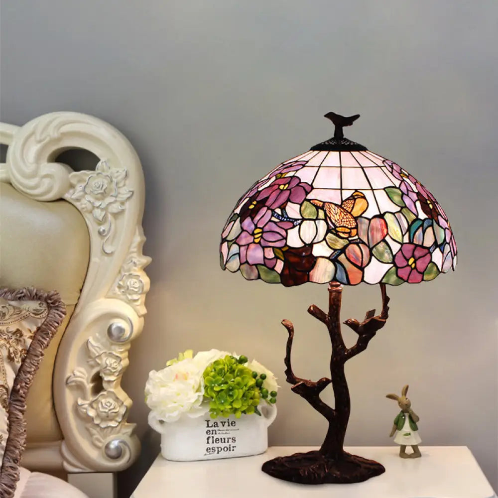 asian inspired table lamps with bamboo accents for a zen atmosphereasian inspired table lamps with bamboo accents for a zen atmosphereTiffany Coffee Flower Patterned Bedroom Night Lamp - Hand Cut Glass Shade