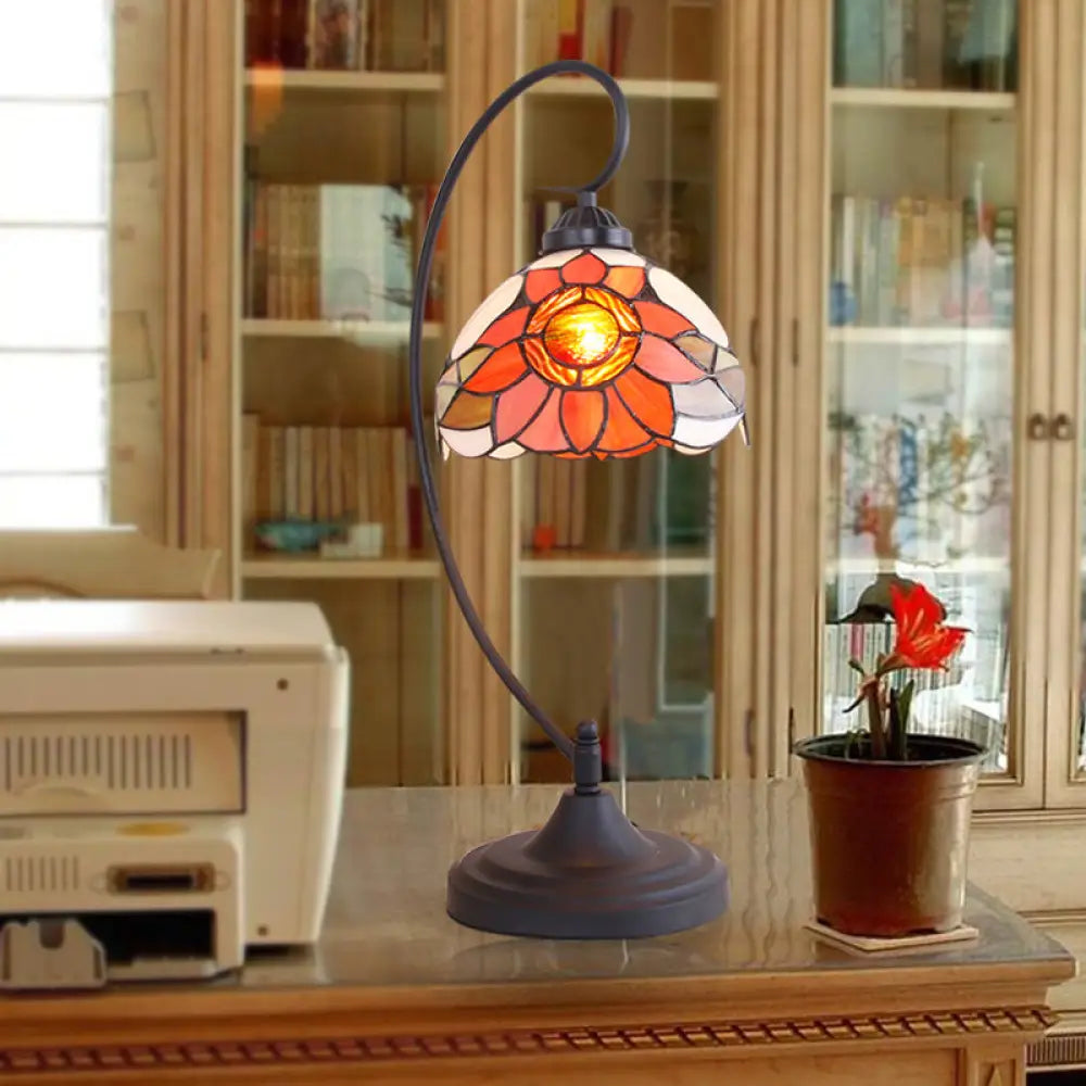 marble table lamps with a luxurious veined pattern for high end decormarble table lamps with a luxurious veined pattern for high end decorTiffany Black Sunflower Patterned Nightstand Lamp with Bowl Cut Glass Shade - Perfect Living Room Night Light