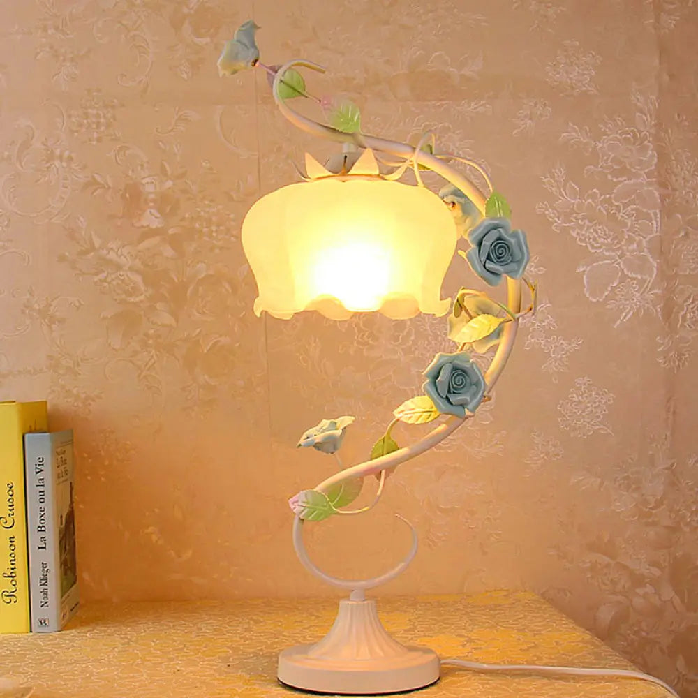 marble table lamps with a luxurious veined pattern for high end decormarble table lamps with a luxurious veined pattern for high end decorCountryside Flower Glass Nightstand Lamp - 1 Bulb, Pink/Blue/Green Lighting for Bedroom