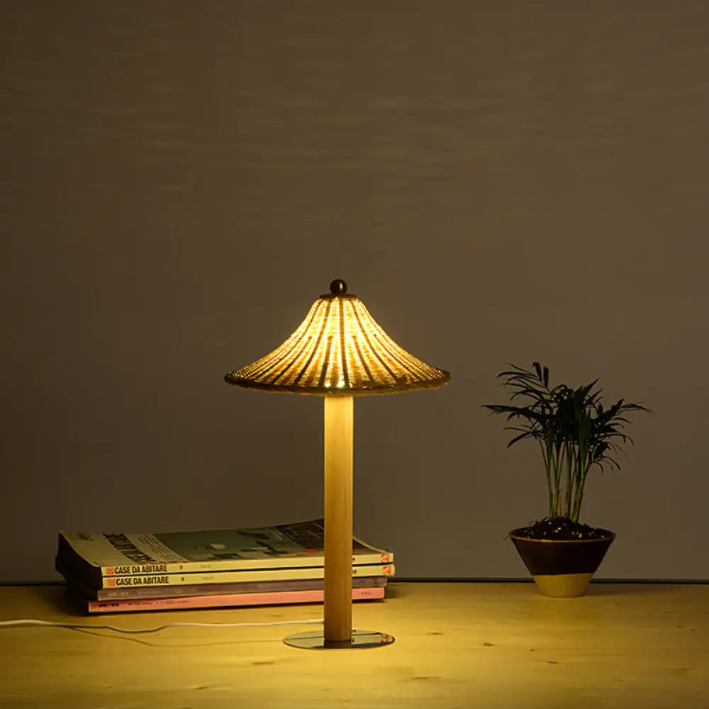 glass table lamps with a frosted surface for soft light diffusionglass table lamps with a frosted surface for soft light diffusionChinese Wood Desk Lamp with Bell Bamboo Shade - 1-Head Task Lighting for Bedroom