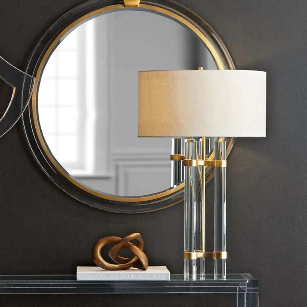 fabric table lamps with a linen shade for a relaxed and breathable lookfabric table lamps with a linen shade for a relaxed and breathable lookModernist Gold Crystal Nightstand Lamp with Hand-Cut Crystals & Cylindrical Task Light