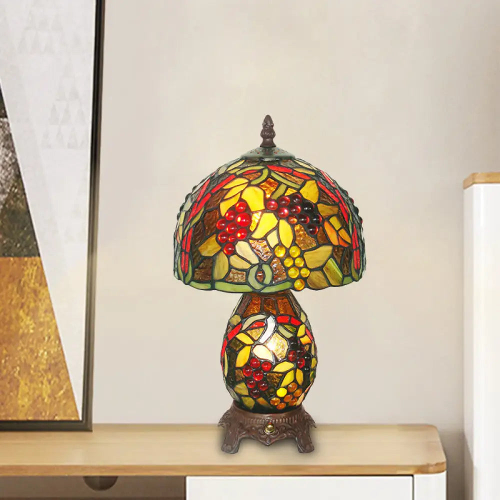 victorian style table lamps with ornate details for traditional homesvictorian style table lamps with ornate details for traditional homesMediterranean Glass Table Lamp with Grapes Pattern – Coffee Hand Cut Night Lighting & Dome Shade