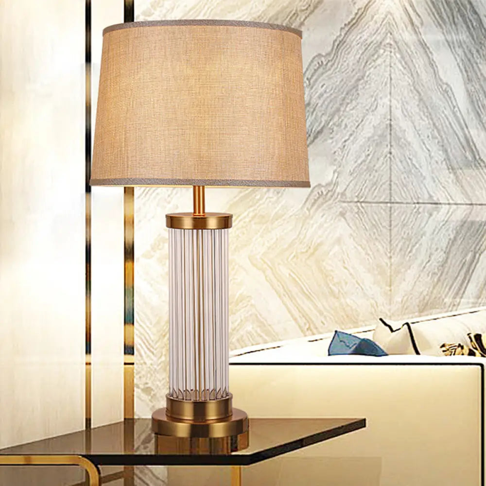 bohemian table lamps with colorful patterns for eclectic bedroomsbohemian table lamps with colorful patterns for eclectic bedroomsModern Gold Barrel Shade Table Lamp with Reading Light