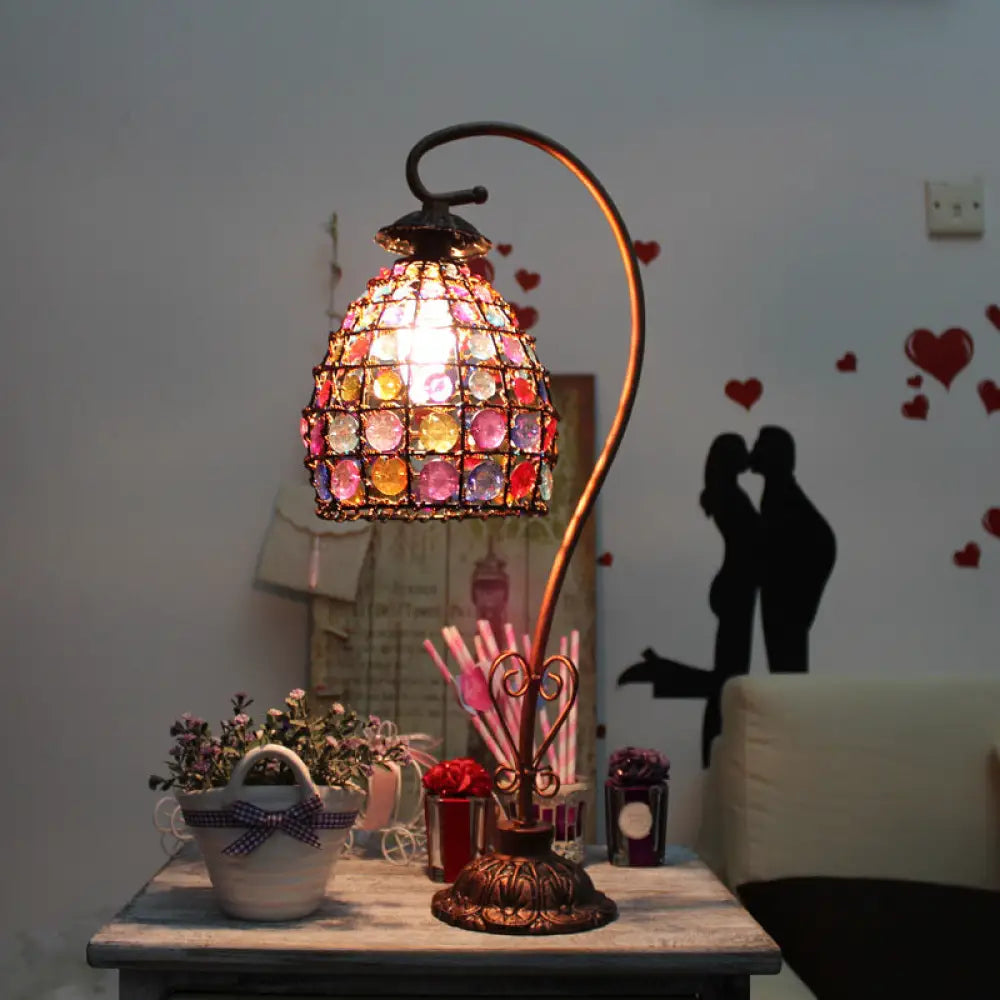 industrial style table lamps with exposed bulbs for loft apartmentsindustrial style table lamps with exposed bulbs for loft apartmentsVintage Metal Night Table Lamp in White/Pink/Red with Curving Arm for Living Room Nightstand Lighting