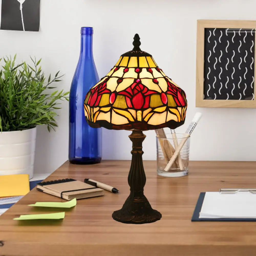 leather table lamps with a distressed texture for a rugged charmleather table lamps with a distressed texture for a rugged charmMediterranean Dark Coffee Hand Cut Glass Tulip Nightstand Lamp