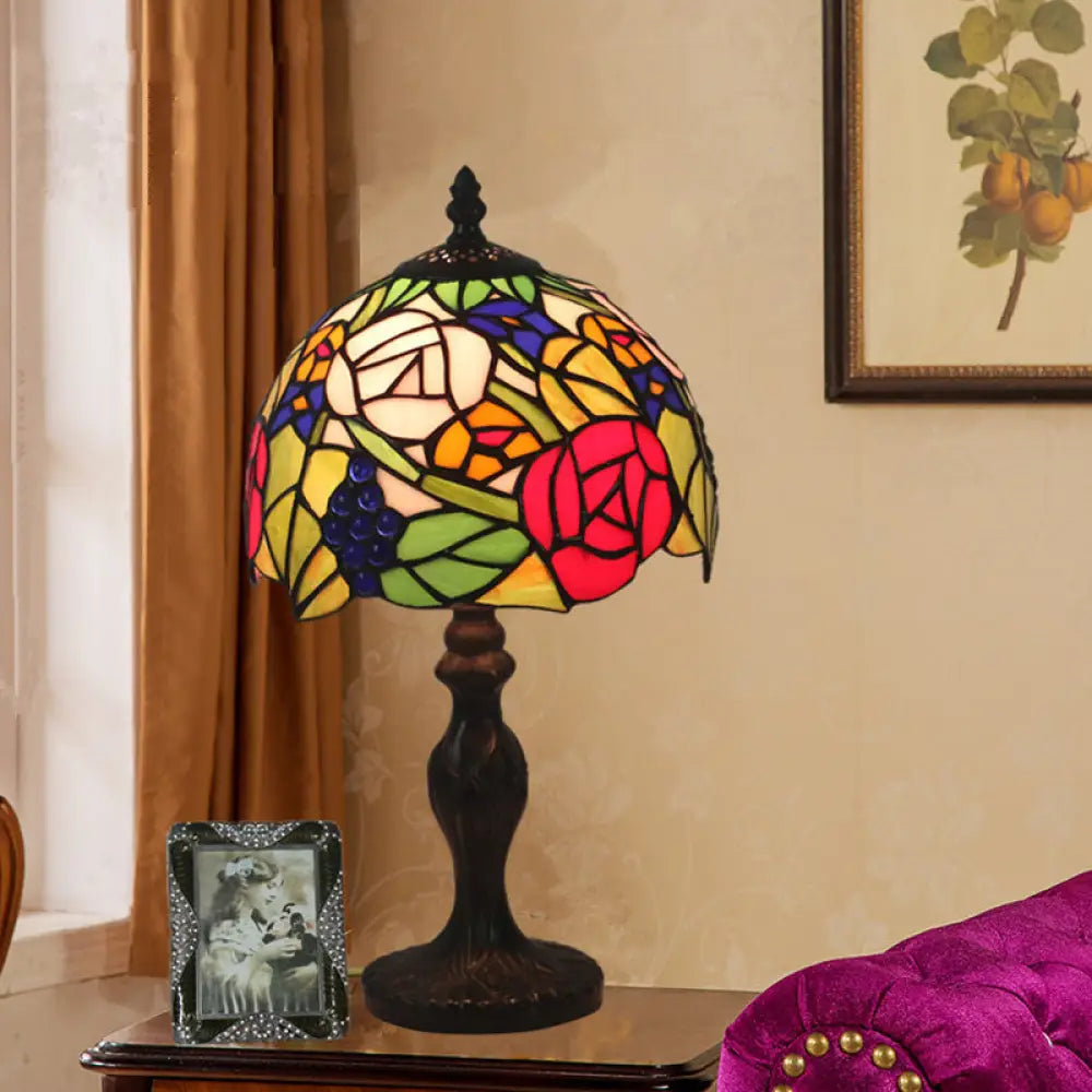 ceramic table lamps with hand painted designs for an artistic touchceramic table lamps with hand painted designs for an artistic touchTiffany Style 1-Light Bronze Stained Glass Night Lamp with Rose Pattern