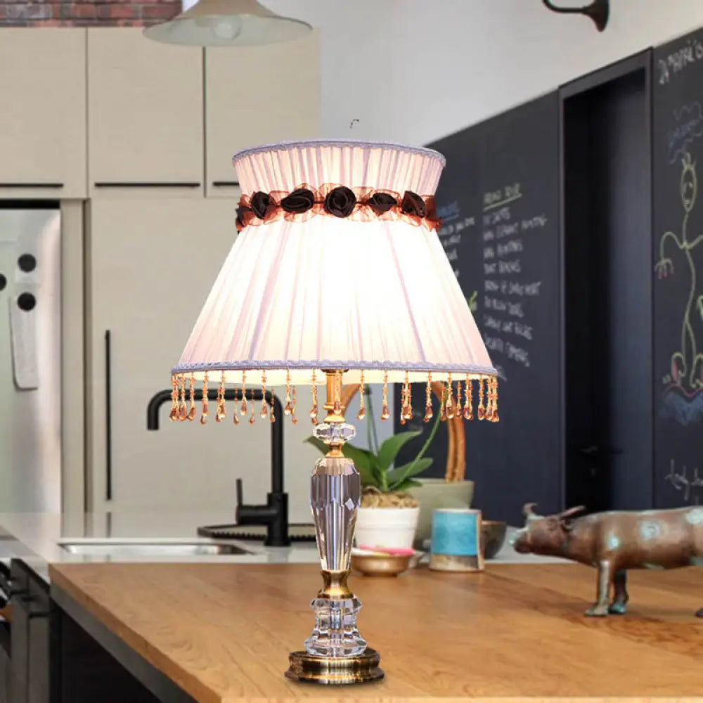 leather table lamps with a distressed texture for a rugged charmleather table lamps with a distressed texture for a rugged charmMinimalistic Light Purple Nightstand Lamp with Crystal Draping