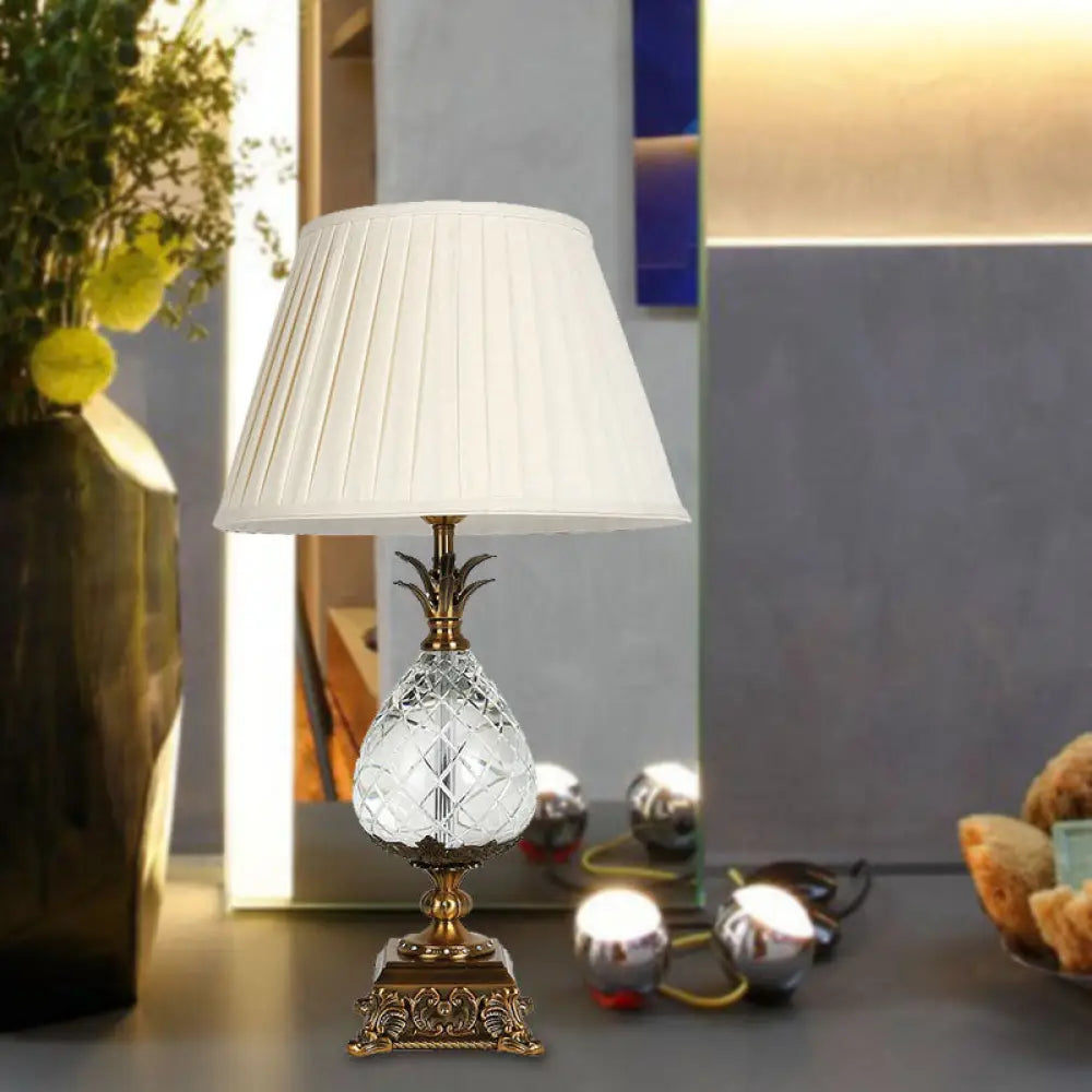 fabric table lamps with a linen shade for a relaxed and breathable lookfabric table lamps with a linen shade for a relaxed and breathable lookTable Lamp - Countryside Pineapple Clear Crystal Nightlight in White for Bedroom