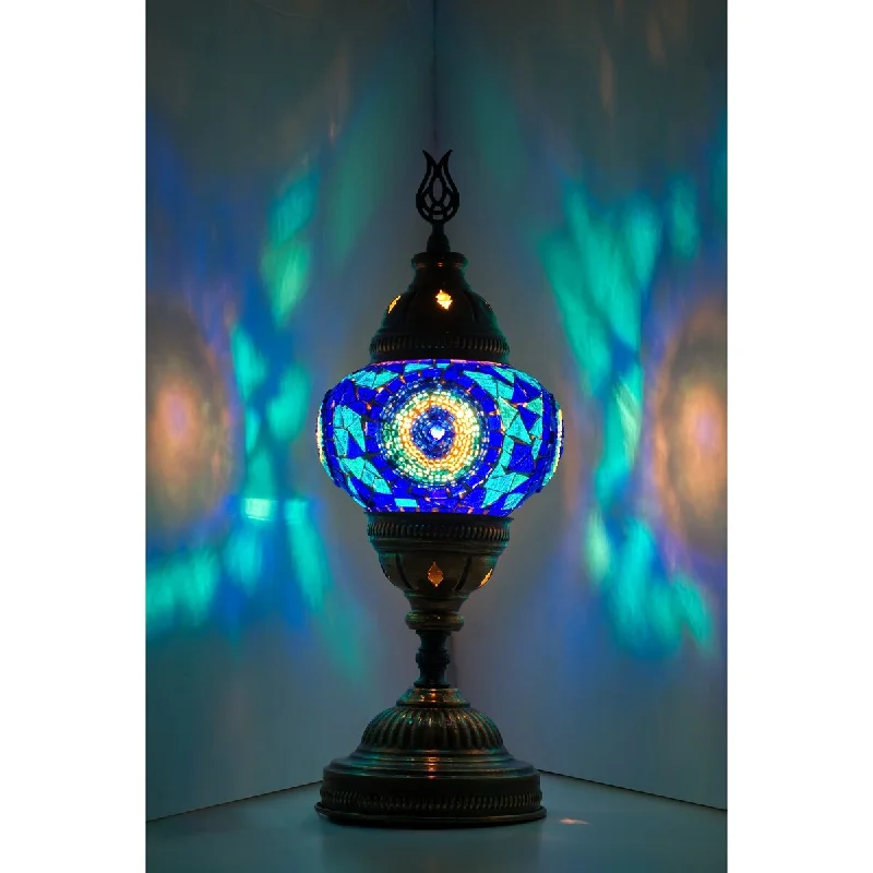art deco table lamps with geometric shapes for a retro touchart deco table lamps with geometric shapes for a retro touch14.5 in. Handmade Blue Center Circle Mosaic Glass Table Lamp with Brass Color Metal Base