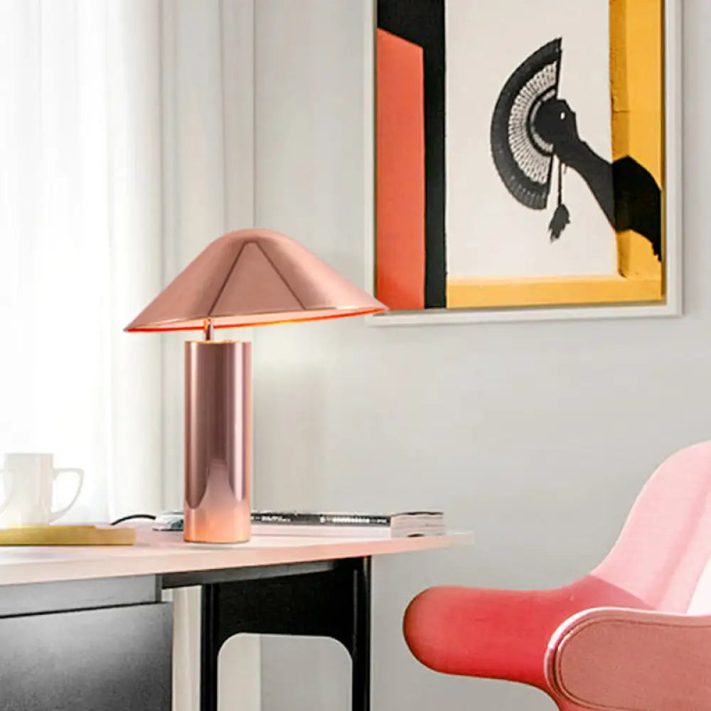 glass table lamps with a frosted surface for soft light diffusionglass table lamps with a frosted surface for soft light diffusionModern Rose Gold Nightstand Lamp - 2 Bulbs, Living Room Table Light with Conical Metal Shade