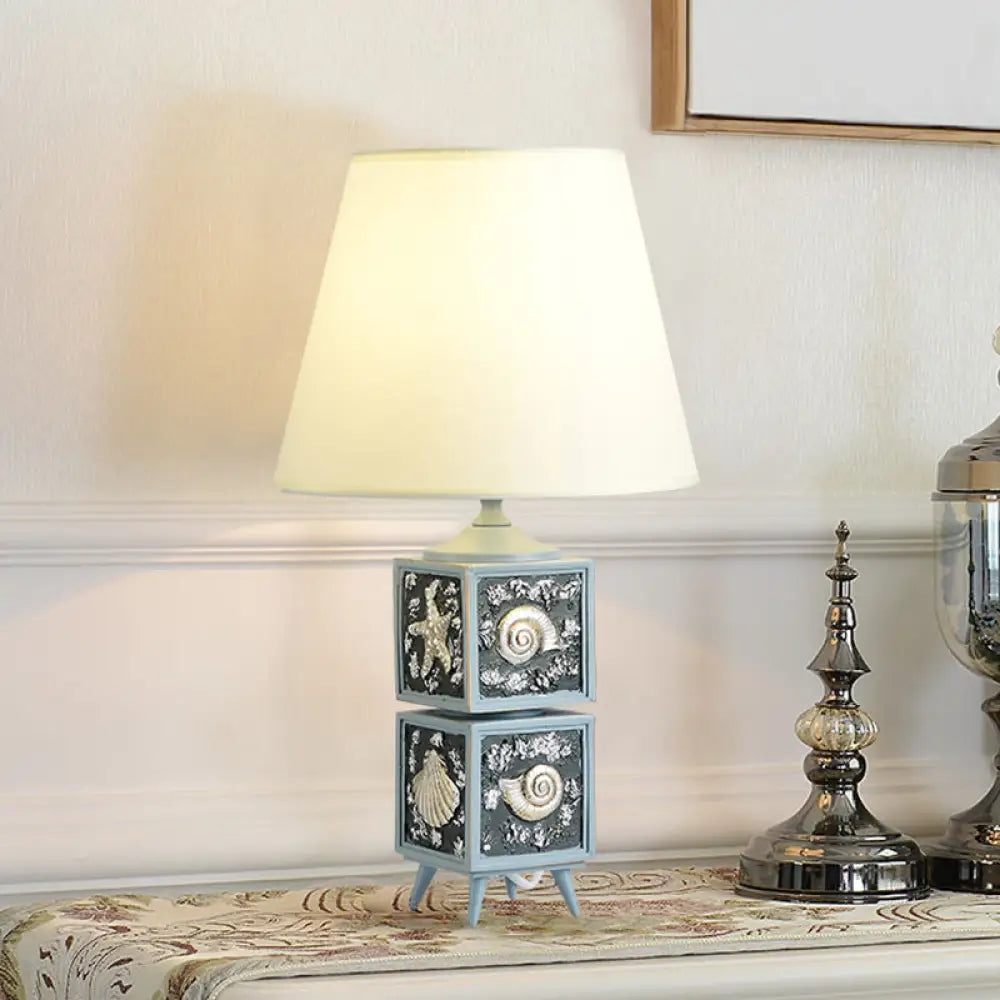 leather table lamps with a distressed texture for a rugged charmleather table lamps with a distressed texture for a rugged charmMediterranean Style 2-Cube Nightstand Lamp in Sky Blue/Water Blue, Resin Single Bedroom Table Light