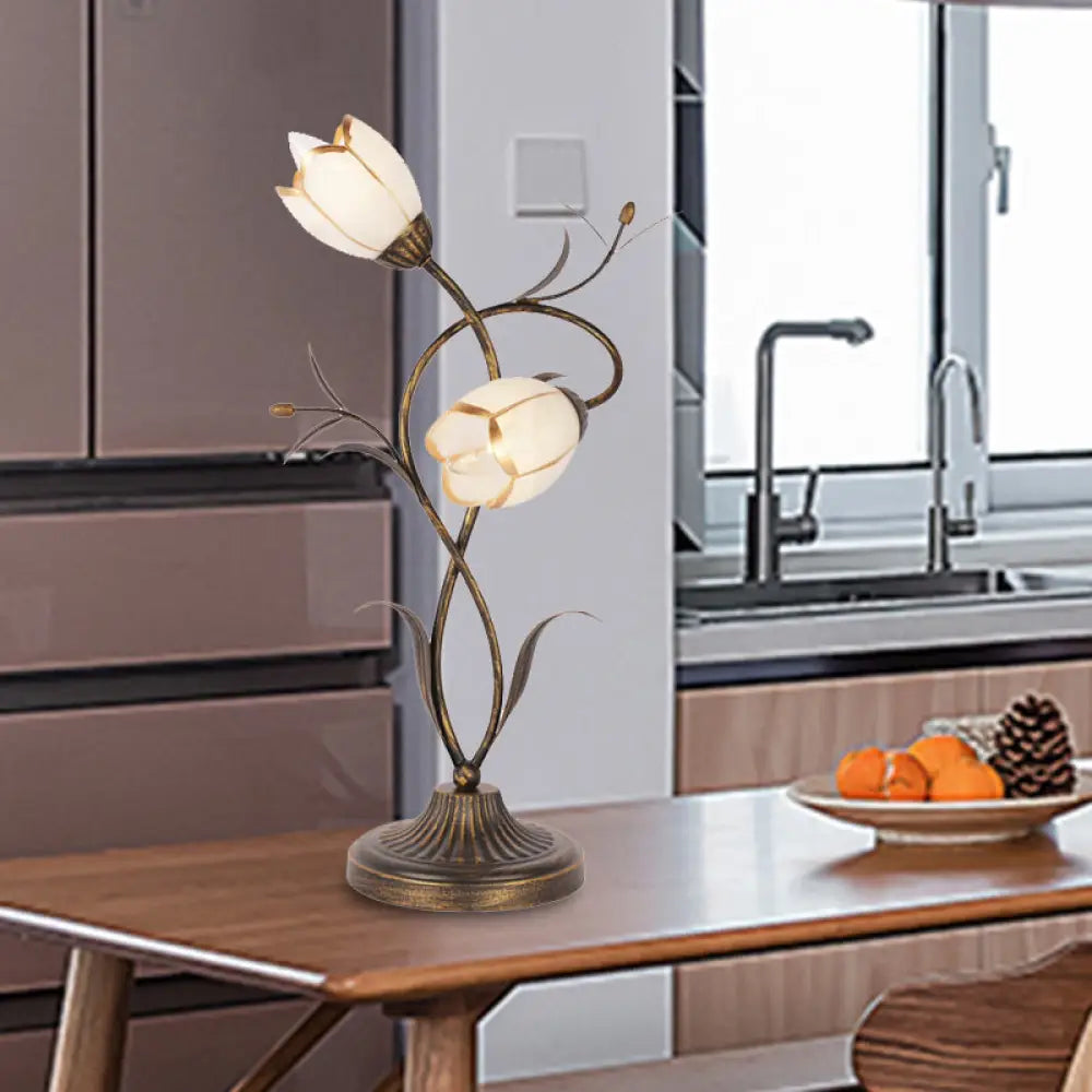 fabric table lamps with a linen shade for a relaxed and breathable lookfabric table lamps with a linen shade for a relaxed and breathable lookBrass Desk Lamp: 2 Light Bedroom Night Table with Opal Glass Shade