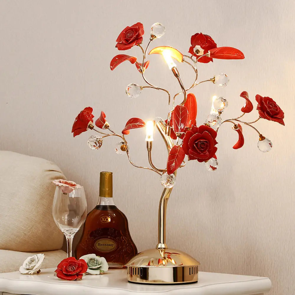 fabric table lamps with a linen shade for a relaxed and breathable lookfabric table lamps with a linen shade for a relaxed and breathable lookKorean Garden Night Lamp: Flower Tree Design with 3 Bulbs, Ceramic Table Light in White/Red/Green, Gold Stem