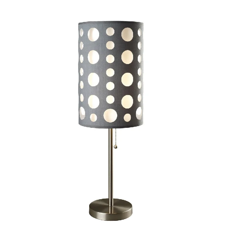 metal table lamps with a matte black finish for a sleek appearancemetal table lamps with a matte black finish for a sleek appearance33" Gray and White Mod Dot Novelty Table Lamp - 16 x 16 x 33