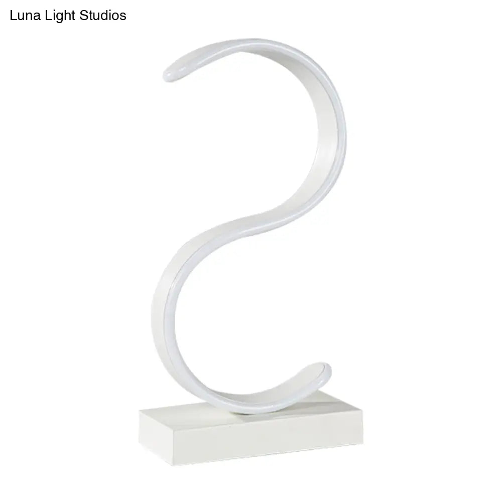 modern minimalist table lamps for contemporary living roomsmodern minimalist table lamps for contemporary living roomsContemporary LED White Small Desk Lamp with Acrylic S-Shape Design and Warm Light