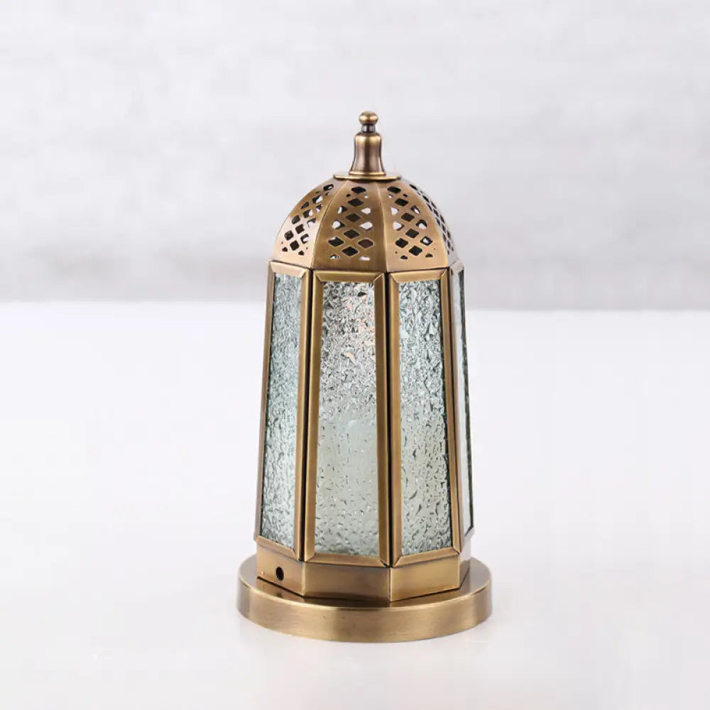 leather table lamps with a distressed texture for a rugged charmleather table lamps with a distressed texture for a rugged charmAntiqued Tower Desk Lamp - Clear Pebbled Glass Night Table Light with 1 Head in Brass Finish