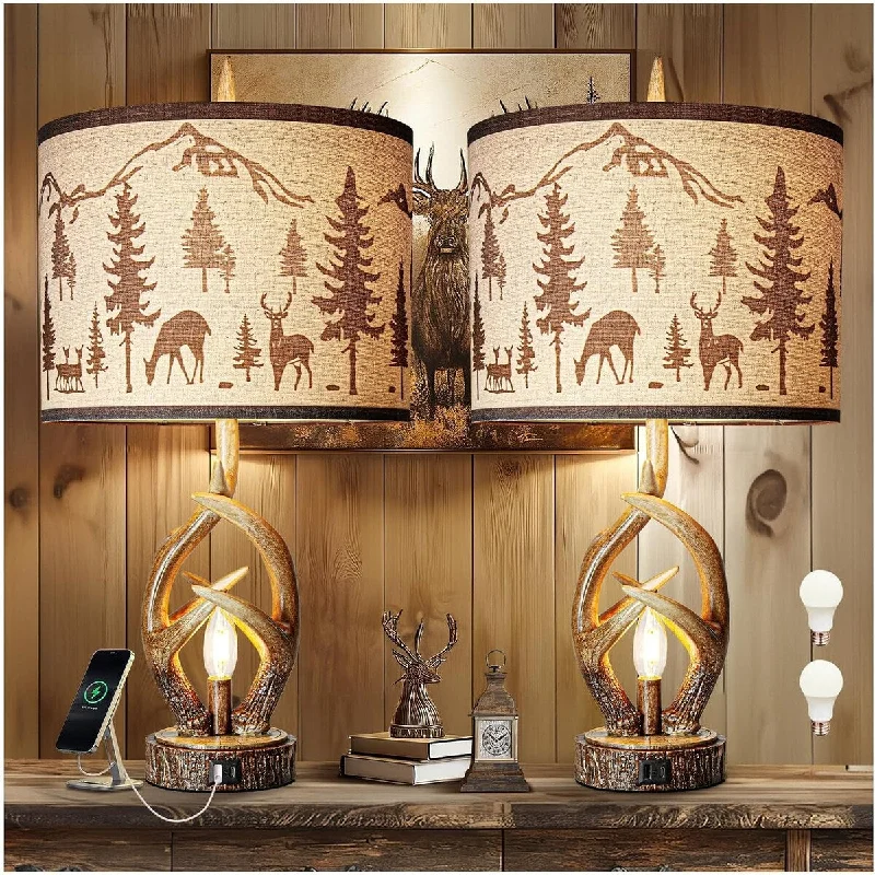 art deco table lamps with geometric shapes for a retro touchart deco table lamps with geometric shapes for a retro touchAntlers Style Table Lamp Set of 2