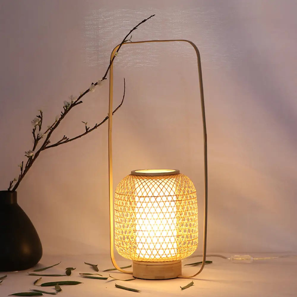 wooden table lamps with natural grain for a warm and organic feelwooden table lamps with natural grain for a warm and organic feelBamboo Hand Twisted Asia Task Light Desk Lamp - Small Beige with Handle